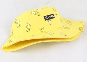 Cap Banana Print Yellow Hat