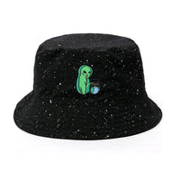Black Print Pattern Bucket Hat